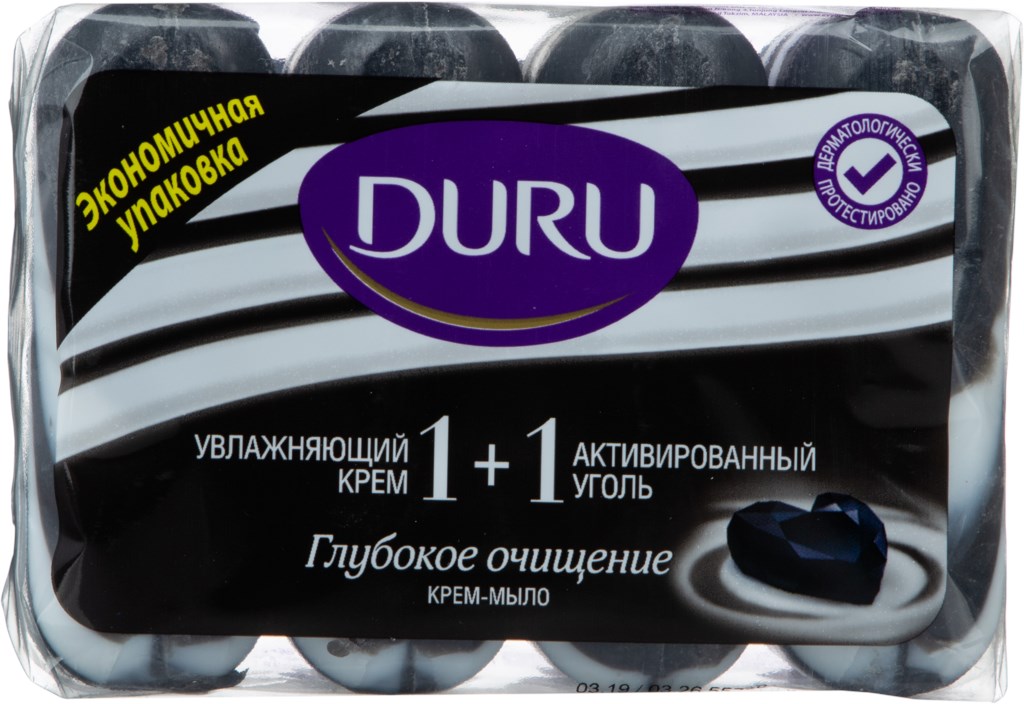 Крем-мыло DURU 1+1 Актив. уголь